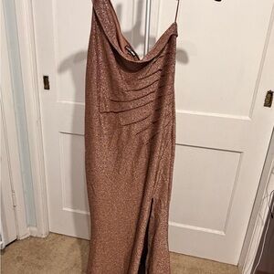Fashion Nova Shimmering Brown Dress